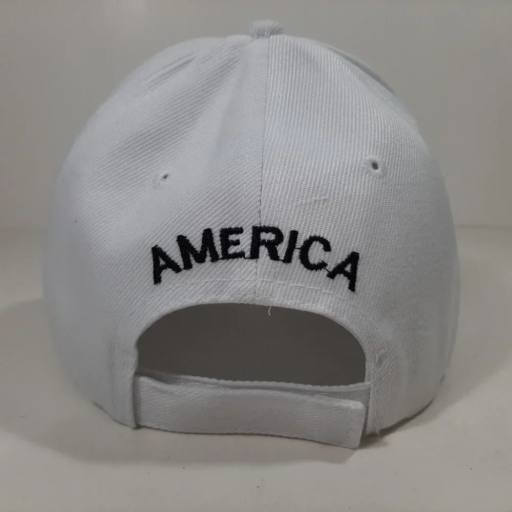 America Est 1776 Mens Embroidered Hat Cap White Ad